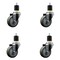 Service Caster 3.5'' SS Gray Poly Wheel Swivel 1-7/8'' Expanding Stem Caster Set, 4PK SCC-SSEX20S3514-PPUB-178-4 - alternate 1